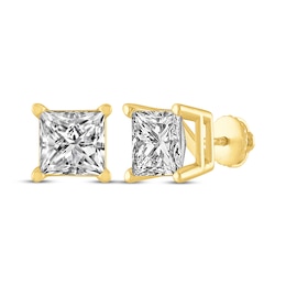 Princess-Cut Diamond Solitaire Stud Earrings 2 ct tw 14K Yellow Gold (I/I2)