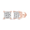 Thumbnail Image 1 of Princess-Cut Diamond Solitaire Stud Earrings 2 ct tw 14K Rose Gold (I/I2)