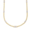 Thumbnail Image 0 of Men's Diamond Rectangle Link Solid Cuban Curb Chain Necklace 1-1/4 ct tw 10K Yellow Gold 20.25"