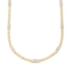 Thumbnail Image 1 of Men's Diamond Rectangle Link Solid Cuban Curb Chain Necklace 1-1/4 ct tw 10K Yellow Gold 20.25&quot;