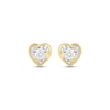 Thumbnail Image 1 of Radiant Reflections Diamond Solitaire Heart Stud Earrings 1/8 ct tw 10K Yellow Gold (J/I3)