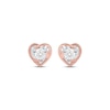 Thumbnail Image 1 of Radiant Reflections Diamond Solitaire Heart Stud Earrings 1/8 ct tw 10K Rose Gold (J/I3)