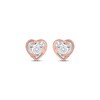 Thumbnail Image 2 of Radiant Reflections Diamond Solitaire Heart Stud Earrings 1/8 ct tw 10K Rose Gold (J/I3)