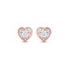 Thumbnail Image 1 of Radiant Reflections Diamond Solitaire Heart Stud Earrings 1/8 ct tw 10K Rose Gold (J/I3)