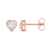 Thumbnail Image 3 of Radiant Reflections Diamond Solitaire Heart Stud Earrings 1/8 ct tw 10K Rose Gold (J/I3)