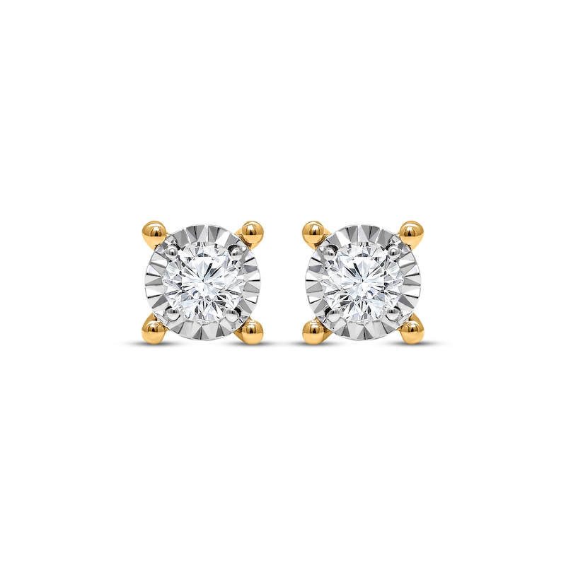 Main Image 2 of Radiant Reflections Diamond Solitaire Earrings 1/2 ct tw 10K Yellow Gold (J/I3)