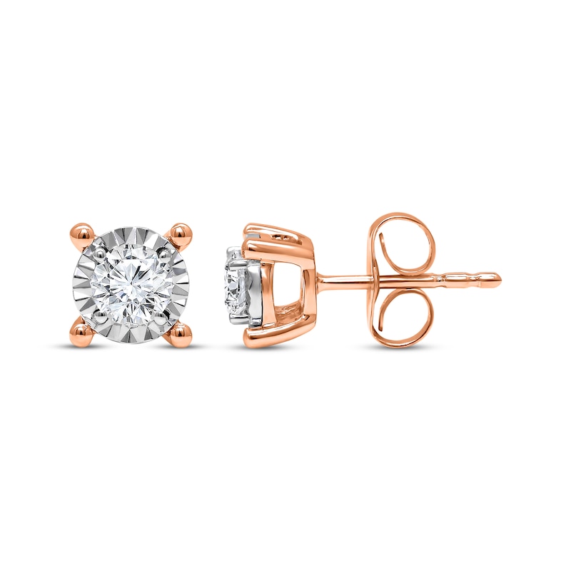 Radiant Reflections Diamond Solitaire Earrings 1/2 ct tw 10K Rose Gold (J/I3)