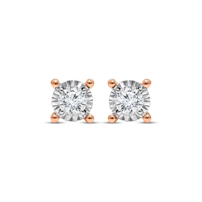Main Image 2 of Radiant Reflections Diamond Solitaire Earrings 1/2 ct tw 10K Rose Gold (J/I3)