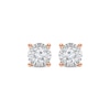 Thumbnail Image 2 of Radiant Reflections Diamond Solitaire Earrings 1 ct tw 10K Rose Gold (J/I3)