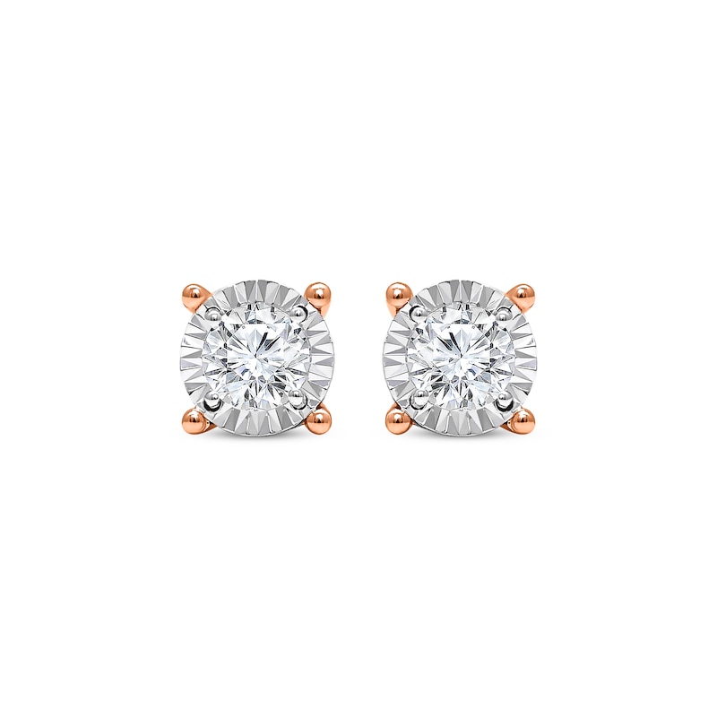 Main Image 2 of Radiant Reflections Diamond Solitaire Earrings 1 ct tw 10K Rose Gold (J/I3)