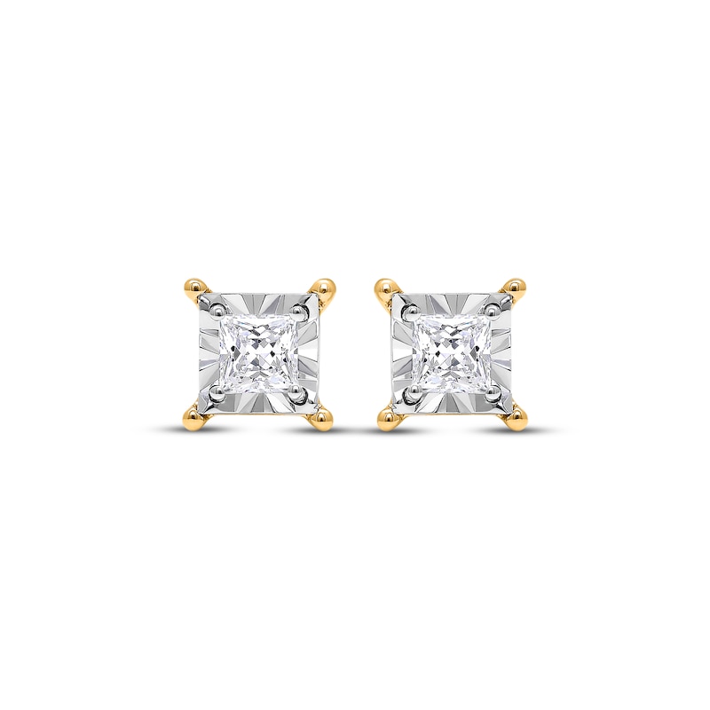 Radiant Reflections Princess-Cut Diamond Solitaire Earrings 1/2 ct tw 10K Yellow Gold (J/I3)