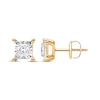Thumbnail Image 0 of Radiant Reflections Princess-Cut Diamond Solitaire Earrings 1 ct tw 10K Yellow Gold (J/I3)