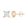 Thumbnail Image 1 of Radiant Reflections Princess-Cut Diamond Solitaire Earrings 1 ct tw 10K Yellow Gold (J/I3)