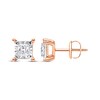 Thumbnail Image 1 of Radiant Reflections Princess-Cut Diamond Solitaire Earrings 1 ct tw 10K Rose Gold (J/I3)