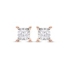 Thumbnail Image 1 of Radiant Reflections Princess-Cut Diamond Solitaire Earrings 1 ct tw 10K Rose Gold (J/I3)