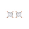 Thumbnail Image 2 of Radiant Reflections Princess-Cut Diamond Solitaire Earrings 1 ct tw 10K Rose Gold (J/I3)