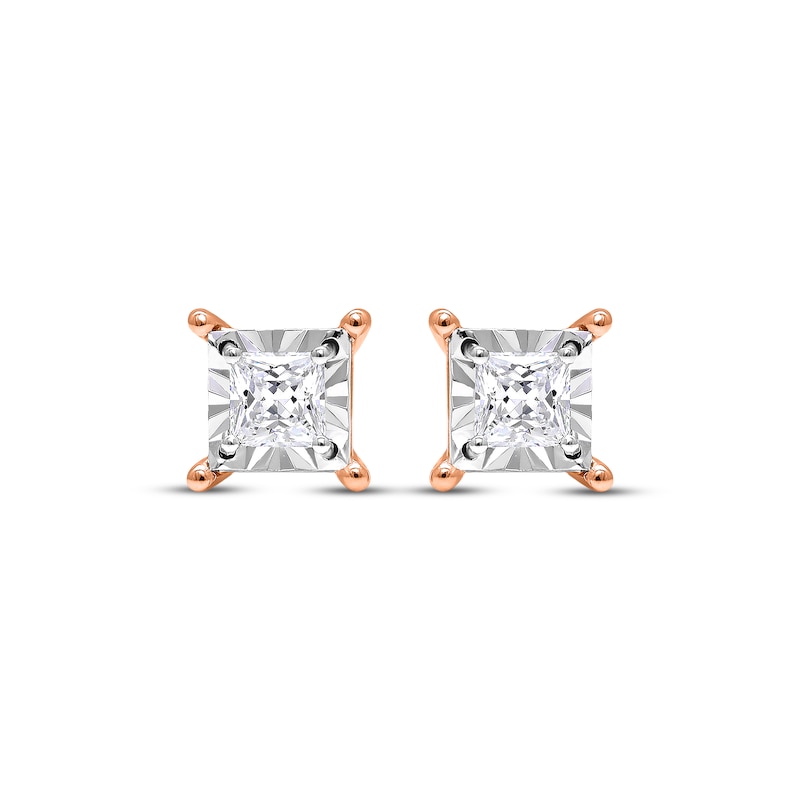 Radiant Reflections Princess-Cut Diamond Solitaire Earrings 1 ct tw 10K Rose Gold (J/I3)