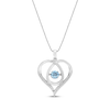 Thumbnail Image 1 of Unstoppable Love Swiss Blue Topaz & White Lab-Created Sapphire Heart Necklace Sterling Silver 18&quot;