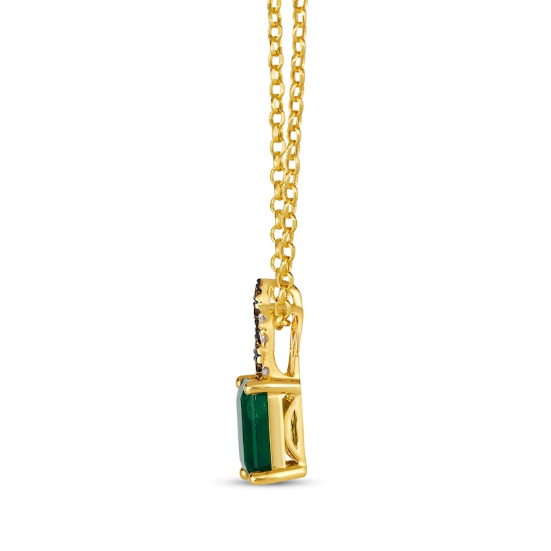 Le Vian Venetian Mosaic Emerald Necklace 1/15 ct tw Diamonds 14K Honey Gold 19"