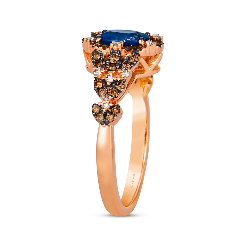 Main Image 2 of Le Vian Venetian Mosaic Sapphire Ring 3/8 ct tw Diamonds 14K Strawberry Gold