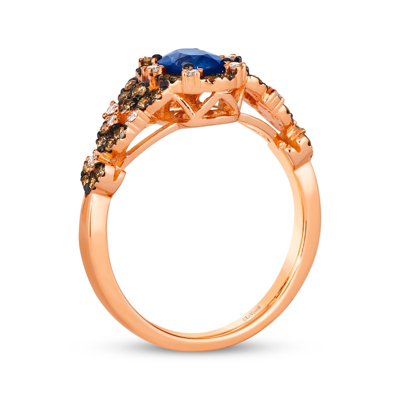 Main Image 3 of Le Vian Venetian Mosaic Sapphire Ring 3/8 ct tw Diamonds 14K Strawberry Gold