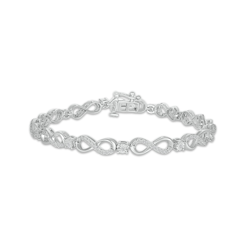 Main Image 1 of KAY Lab-Grown Diamonds Infinity Link Bracelet 1 ct tw 10K White Gold 7.25&quot;