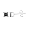 Thumbnail Image 1 of Black Diamond Solitaire Stud Earrings 1/8 ct tw Sterling Silver