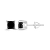 Thumbnail Image 3 of Black Solitaire Earrings 1-1/2 ct tw Diamonds 10K White Gold