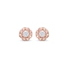 Thumbnail Image 2 of Round-Cut Diamond Solitaire Flower Earrings with Hearts 1/4 ct tw 10K Rose Gold (I/I3)
