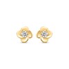 Thumbnail Image 2 of Round-Cut Diamond Solitaire Flower Earrings 1/5 ct tw 10K Yellow Gold (I/I3)