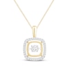 Thumbnail Image 0 of Unstoppable Love Diamond Double Cushion Frame Necklace 1/4 ct tw 10K Yellow Gold 19"