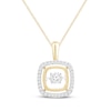 Thumbnail Image 1 of Unstoppable Love Diamond Double Cushion Frame Necklace 1/4 ct tw 10K Yellow Gold 19&quot;