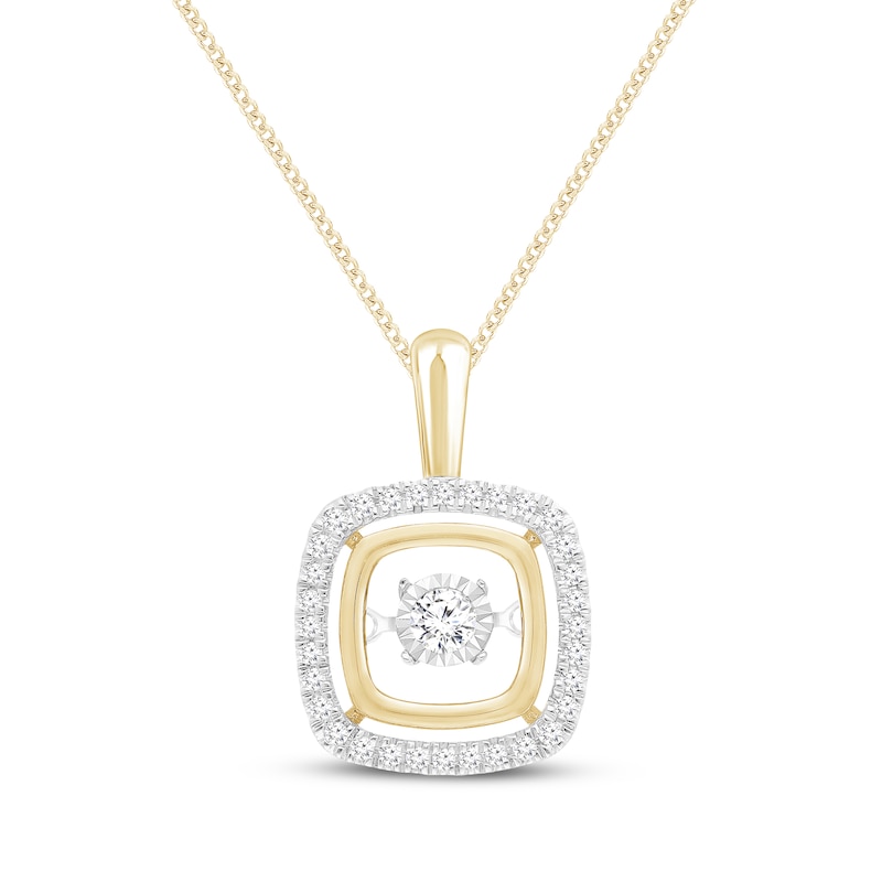 Unstoppable Love Diamond Double Cushion Frame Necklace 1/4 ct tw 10K ...