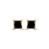 Thumbnail Image 2 of Princess-Cut Black Diamond Solitaire Stud Earrings 2 ct tw 10K Yellow Gold (I3)