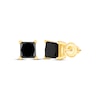 Thumbnail Image 1 of Princess-Cut Black Diamond Solitaire Stud Earrings 1-1/2 ct tw 10K Yellow Gold (I3)