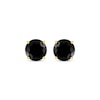 Thumbnail Image 2 of Round-Cut Black Diamond Solitaire Stud Earrings 4 ct tw 10K Yellow Gold (I3)