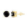 Thumbnail Image 3 of Round-Cut Black Diamond Solitaire Stud Earrings 4 ct tw 10K Yellow Gold (I3)