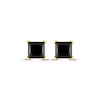 Thumbnail Image 2 of Princess-Cut Black Diamond Solitaire Stud Earrings 1 ct tw 10K Yellow Gold (I3)