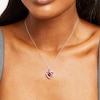 Thumbnail Image 2 of Heart-Shaped Lab-Created Ruby & White Lab-Created Sapphire Necklace Sterling Silver 18"