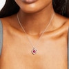 Thumbnail Image 3 of Heart-Shaped Lab-Created Ruby & White Lab-Created Sapphire Necklace Sterling Silver 18"