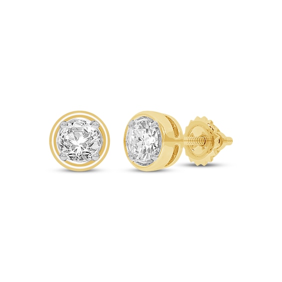 Round-Cut Diamond Solitaire Stud Earrings 1/4 ct tw 14K Yellow Gold (I/I2)