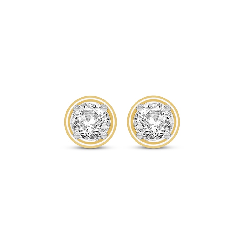 Main Image 2 of Round-Cut Diamond Solitaire Stud Earrings 1/4 ct tw 14K Yellow Gold (I/I2)