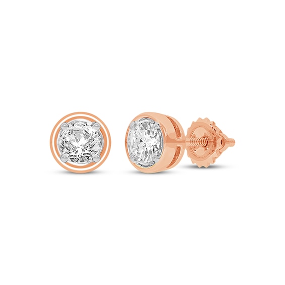Round-Cut Diamond Solitaire Stud Earrings 1/4 ct tw 14K Rose Gold (I/I2)