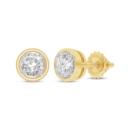 Round-Cut Diamond Solitaire Stud Earrings 1/2 ct tw 14K Yellow Gold (I/I2)