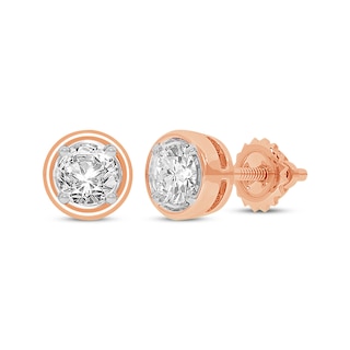 Round-Cut Diamond Solitaire Stud Earrings 1/2 ct tw 14K Rose Gold (I/I2)