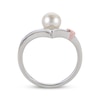 Thumbnail Image 3 of Cultured Pearl Chevron with Heart Ring Sterling Silver & 10K Rose Gold