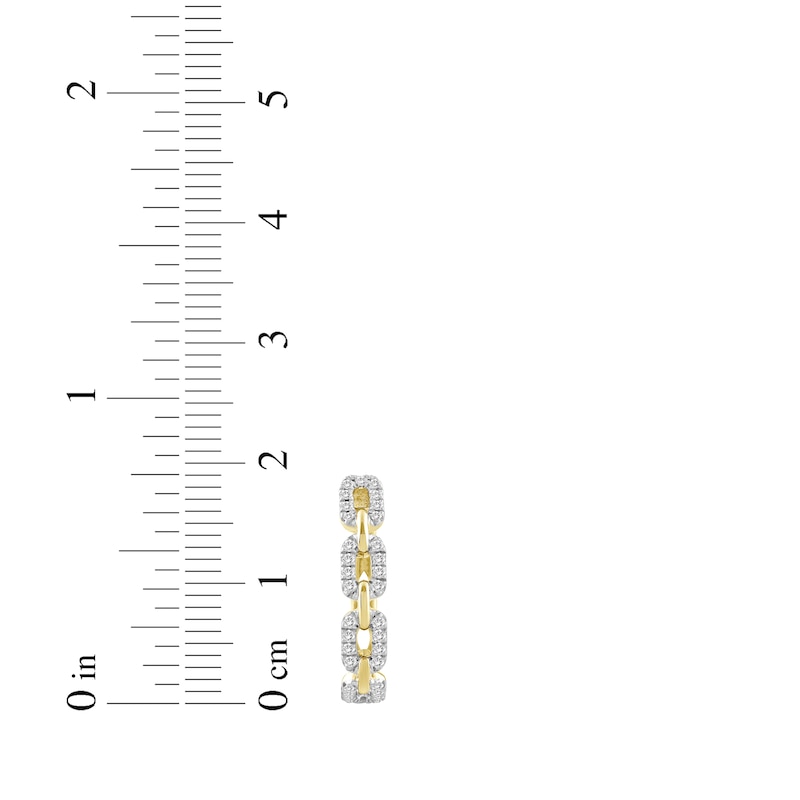Main Image 4 of Linked Always Diamond Chain Link Hoop Earrings 1/3 ct tw 10K Yellow Gold