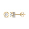 Thumbnail Image 1 of Round-Cut Diamond Solitaire Hidden Halo Stud Earrings 1/2 ct tw 10K Yellow Gold (I/I3)