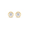 Thumbnail Image 2 of Round-Cut Diamond Solitaire Hidden Halo Stud Earrings 1/2 ct tw 10K Yellow Gold (I/I3)