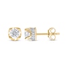 Thumbnail Image 1 of Round-Cut Diamond Solitaire Hidden Halo Stud Earrings 1 ct tw 10K Yellow Gold (I/I3)
